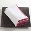 White Cotton Napkins with Red Whip Stitch Border, Set of 4