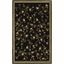 Black Floral Hand-Knotted Synthetic Area Rug, 3'3" x 5'3"