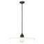 Matte Black and Opal Glass 24'' Pendant Light