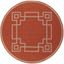 Natalie 5'3" Round Rust Wool Geometric Area Rug