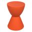 Modern Round Orange Plastic Side Table with Ribbed Leg