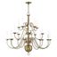 Elegant Colonial Antique Brass 20-Light Chandelier