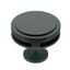 Matte Black Round Modern Cabinet Knob with Mounting Hardware