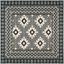 Charcoal and Ivory Reversible Synthetic Square Rug, 6'7"