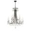 Matte Black and Crystal 12-Light Candle Chandelier