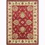 Red and Ivory Rectangular Tufted Synthetic Runner Rug