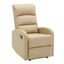 Beige Faux Leather Contemporary Recliner Chair