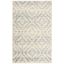 Elegant Ivory & Light Blue Geometric Synthetic 4' x 6' Area Rug