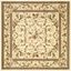 Ivory Floral Tufted Synthetic Square Area Rug