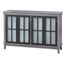 Charcoal Gray and Black MDF Buffet with Tempered Glass Doors