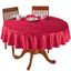 Red 70" Round Scalloped Edge Polyester Tablecloth