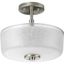 Alexa Brushed Nickel Semi-Flush Mount Light with Glass Shade