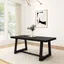 Black Wirebrush Solid Wood Farmhouse Dining Table for Six