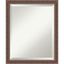 Distressed Rustic Brown Beveled Wood Bathroom Vanity Mirror