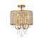 Elise 14" Brass and Crystal Flush Mount Light