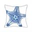 Blue Starfish Embroidered Square Indoor/Outdoor Throw Pillow