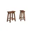 Chestnut Wire-Brush 24" Saddle Style Wood Barstools - Set of 2