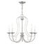 Elegant Brushed Nickel 5-Light Chandelier with Candelabra Bulbs