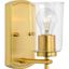 Adley Satin Brass Wall Light with Clear Glass Shade