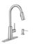 Moen Stainless Steel Pull-Down Kitchen Faucet with Soap Dispenser