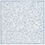 Ivory and Blue Floral Hand-Tufted Wool Square Rug