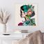 Floral Profile Abstract Expressionism Canvas Wall Art with White Frame