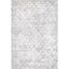 Modern Geometric Light Gray Synthetic Washable Rug, 3' x 5'