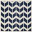 Ivory and Dark Blue Hand-Tufted Wool Square Rug, 5' x 5'