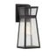 Matte Black Outdoor Lantern with Clear Seeded Glass Shade