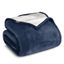 King Dark Blue Reversible Sherpa Fleece Blanket