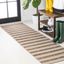 Reversible Beige and Brown Stripe Synthetic Area Rug