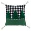 Green Buffalo Plaid Trees Square Throw Pillow with Tassels