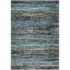 Charcoal and Blue Rectangular Synthetic Area Rug