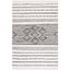 Boho-Chic Black Stripe Flat Woven Wool-Cotton 8' x 10' Area Rug