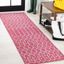 Fuchsia and Light Gray Moroccan Geometric Synthetic Area Rug