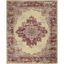 Cream and Red Medallion Synthetic 8' x 10' Area Rug