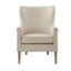 Elegant Natural Wood Wingback Accent Chair with Nailhead Trim