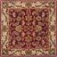 Elegant Heritage Hand-Tufted Wool Square Rug in Red/Ivory