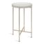 Celia White and Silver Round Metal Foldable Tray Accent Table