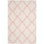 Ivory & Light Pink Luxurious Diamond Shag Rug 6' x 9'