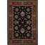 Handmade Black and Red Synthetic Rectangular Area Rug 5'3" x 7'9"