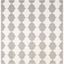 Handwoven Geometric Gray & Ivory Wool Square Rug - 7' x 7'