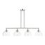 Brushed Nickel 4-Light Linear Chandelier with Clear Glass Shades