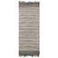 Grey and Multicolor Handwoven Cowhide Leather Area Rug