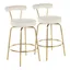 Glam Gold Metal and Cream Velvet Swivel Counter Stool