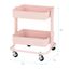 ECR4Kids Pink 2-Tier Metal Rolling Utility Cart