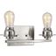 Brushed Nickel 2-Light Bath Vanity Fixture with Clear Glass Shades