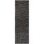 Hand-Knotted Black and Ivory Wool Geometric Runner Rug