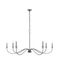 Arrington 63" Plated Bronze 6-Light Chandelier