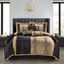 California King Black and Gold Microfiber 7-Piece Comforter Set